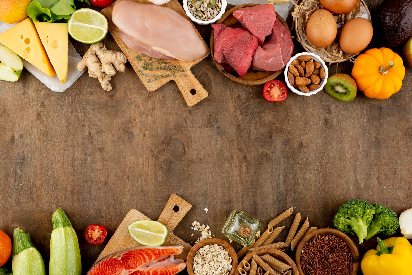 Mesa con variedad de alimentos